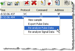  raw signal context menu